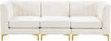 Alina Velvet Modular Sofa - Contemporary Design with Deep Channel Tufting for Ultimate Comfort