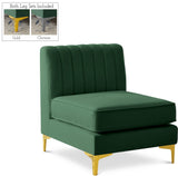 Alina Modular Contemporary Armless Chair with Deep Channel Tufting – Stylish & Customizable Seating