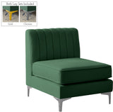 Alina Modular Contemporary Armless Chair with Deep Channel Tufting – Stylish & Customizable Seating