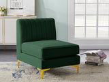 Alina Modular Contemporary Armless Chair with Deep Channel Tufting – Stylish & Customizable Seating