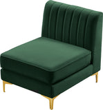 Alina Modular Contemporary Armless Chair with Deep Channel Tufting – Stylish & Customizable Seating