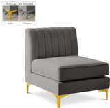 Alina Modular Contemporary Armless Chair with Deep Channel Tufting – Stylish & Customizable Seating