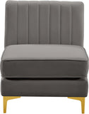 Alina Modular Contemporary Armless Chair with Deep Channel Tufting – Stylish & Customizable Seating