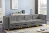 Alina Velvet Modular Sofa: Luxurious Deep Channel Tufting for Modern Comfort and Custom Configurations