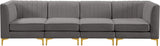 Alina Velvet Modular Sofa: Luxurious Deep Channel Tufting for Modern Comfort and Custom Configurations