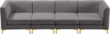 Alina Velvet Modular Sofa: Luxurious Deep Channel Tufting for Modern Comfort and Custom Configurations