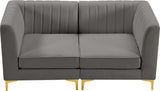 Alina Velvet Modular Sofa: Luxurious Deep Channel Tufting for Modern Comfort and Custom Configurations