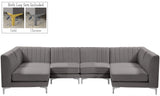 Alina Velvet Modular Sectional Sofa – Elegant Deep Channel Tufting, Custom Configurations & Comfort