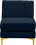 Alina Modular Contemporary Armless Chair with Deep Channel Tufting – Stylish & Customizable Seating