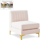 Alina Modular Contemporary Armless Chair with Deep Channel Tufting – Stylish & Customizable Seating