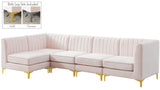 Alina Velvet Modular Sectional Sofa - Luxurious Black Upholstery with Deep Tufting & Custom Configurations
