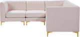 Alina Velvet Modular Sectional Sofa - Luxurious Black Upholstery with Deep Tufting & Custom Configurations