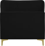 Julia Modular Armless Chair - Cozy Contemporary Design with Customizable Gold and Chrome Legs