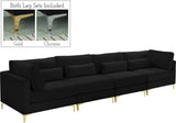 Julia Contemporary Modular Sofa - Soft Velvet Comfort with Customizable Gold & Chrome Legs