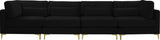 Julia Contemporary Modular Sofa - Soft Velvet Comfort with Customizable Gold & Chrome Legs