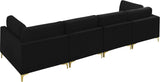 Julia Contemporary Modular Sofa - Soft Velvet Comfort with Customizable Gold & Chrome Legs