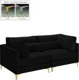 Julia Contemporary Modular Sofa - Soft Velvet Comfort with Customizable Gold & Chrome Legs