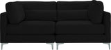 Julia Contemporary Modular Sofa - Soft Velvet Comfort with Customizable Gold & Chrome Legs