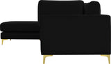 Julia Velvet Modular Sectional Sofa - Cozy Contemporary Design with Gold & Chrome Legs, Versatile Comfort