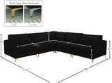Julia Velvet Modular Sectional Sofa - Cozy Contemporary Design with Gold & Chrome Legs, Versatile Comfort
