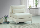 Julia Modular Armless Chair - Cozy Contemporary Design with Customizable Gold and Chrome Legs