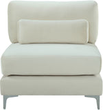 Julia Modular Armless Chair - Cozy Contemporary Design with Customizable Gold and Chrome Legs