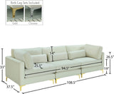 Julia Contemporary Modular Sofa - Soft Velvet Comfort with Customizable Gold & Chrome Legs