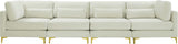 Julia Contemporary Modular Sofa - Soft Velvet Comfort with Customizable Gold & Chrome Legs