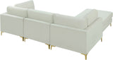 Julia Velvet Modular Sectional Sofa - Cozy Contemporary Design with Customizable Gold & Chrome Legs