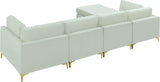 Julia Velvet Modular Sectional Sofa - Cozy Contemporary Design with Customizable Gold & Chrome Legs