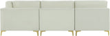 Julia Velvet Modular Sectional Sofa - Cozy Contemporary Design with Customizable Gold & Chrome Legs