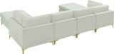 Julia Velvet Modular Sectional Sofa - Cozy Contemporary Design with Customizable Gold & Chrome Legs
