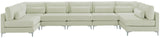 Julia Velvet Modular Sectional Sofa - Cozy Contemporary Design with Customizable Gold & Chrome Legs