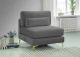 Julia Modular Armless Chair - Cozy Contemporary Design with Customizable Gold and Chrome Legs