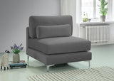 Julia Modular Armless Chair - Cozy Contemporary Design with Customizable Gold and Chrome Legs