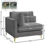 Julia Modular Corner Chair - Cozy Velvet Seating with Custom Gold & Chrome Legs for Modern Living Spaces