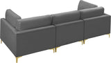 Julia Contemporary Modular Sofa - Soft Velvet Comfort with Customizable Gold & Chrome Legs