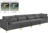 Julia Contemporary Modular Sofa - Soft Velvet Comfort with Customizable Gold & Chrome Legs