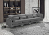 Julia Contemporary Modular Sofa - Soft Velvet Comfort with Customizable Gold & Chrome Legs