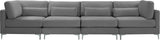 Julia Contemporary Modular Sofa - Soft Velvet Comfort with Customizable Gold & Chrome Legs