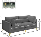 Julia Contemporary Modular Sofa - Soft Velvet Comfort with Customizable Gold & Chrome Legs
