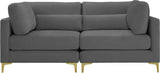 Julia Contemporary Modular Sofa - Soft Velvet Comfort with Customizable Gold & Chrome Legs