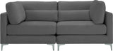 Julia Contemporary Modular Sofa - Soft Velvet Comfort with Customizable Gold & Chrome Legs
