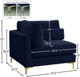 Julia Modular Corner Chair - Cozy Velvet Seating with Custom Gold & Chrome Legs for Modern Living Spaces
