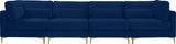 Julia Contemporary Modular Sofa - Soft Velvet Comfort with Customizable Gold & Chrome Legs