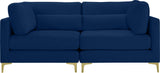 Julia Contemporary Modular Sofa - Soft Velvet Comfort with Customizable Gold & Chrome Legs
