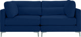 Julia Contemporary Modular Sofa - Soft Velvet Comfort with Customizable Gold & Chrome Legs