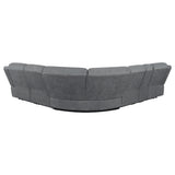 Bahrain 6-piece Modular Reclining Sectional Sofa Charcoal