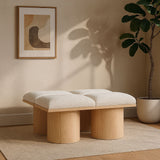 Pavilion - 4 Piece Modular Bench With Natural Base