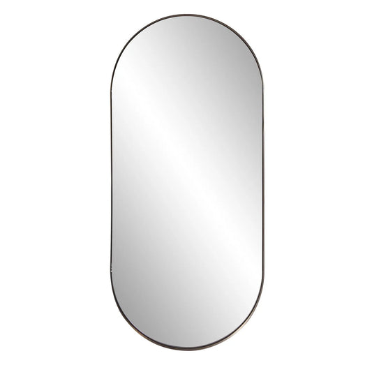Steele Capsule Mirror in Brushed Brass